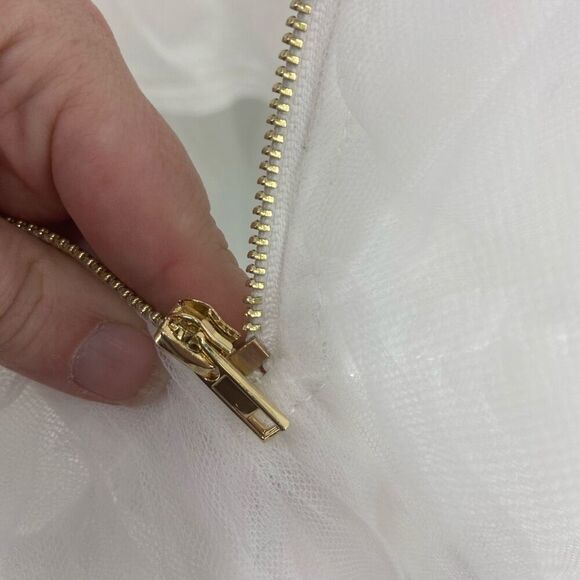 Blithe LA Women's White Tube Ruffle Gown Maxi Dress Size Medium - Picture 7 of 9